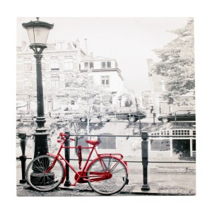 Canvas brug met fiets